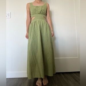 ILLA ILLA Green Cowl Neck Sleeveless Maxi Dress